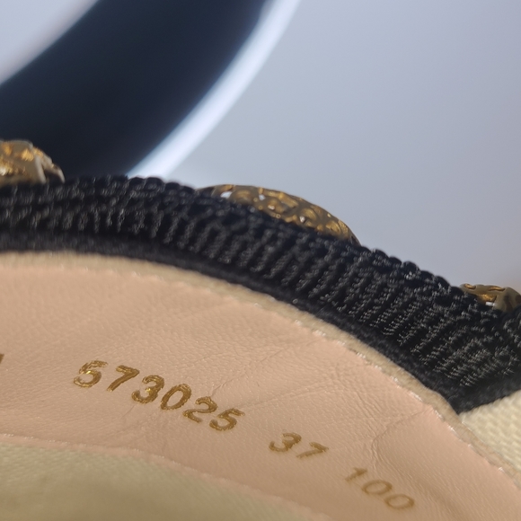 Gucci Canvas Espadrille Flats with Crystals Black EU 37 - Picture 9 of 14